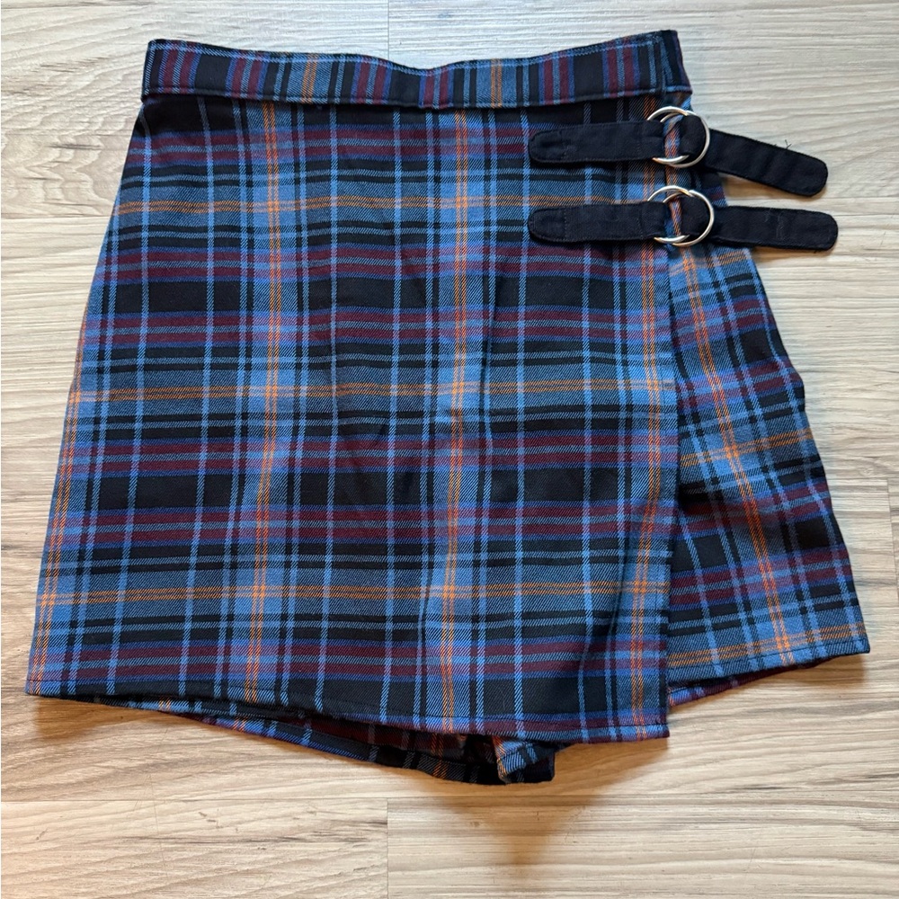 SO Blue Asymmetrical Wrap Mini Skirt Casual Size 0